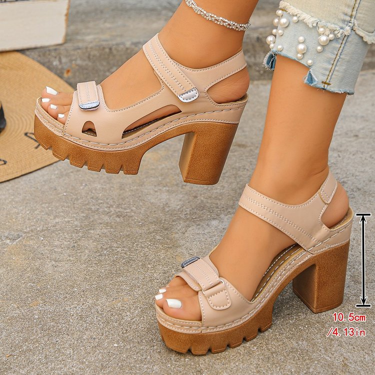 Thick Sole Straight Strap Sandals