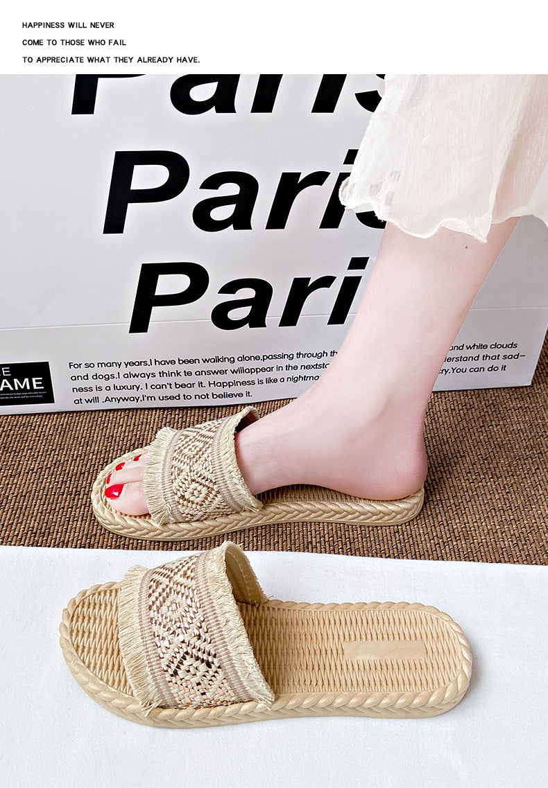 Ethnic Woven Slide Sandals