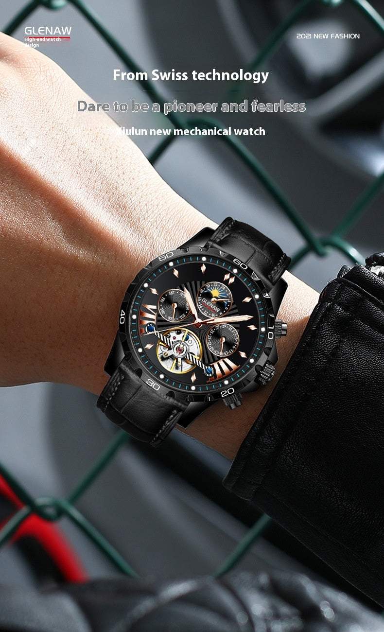 Men's Fashion Hollowed-out Watch Automatic Mechanical Watch