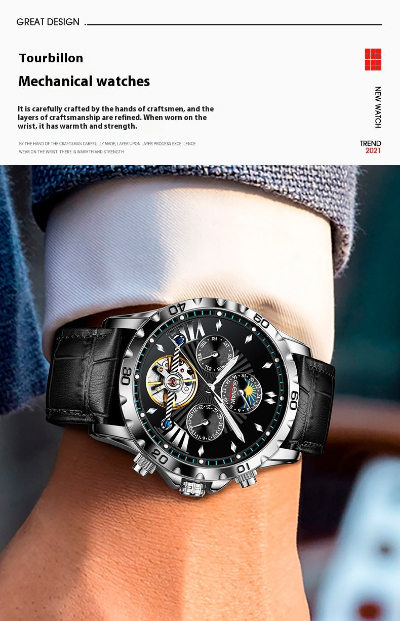 Men's Fashion Hollowed-out Watch Automatic Mechanical Watch