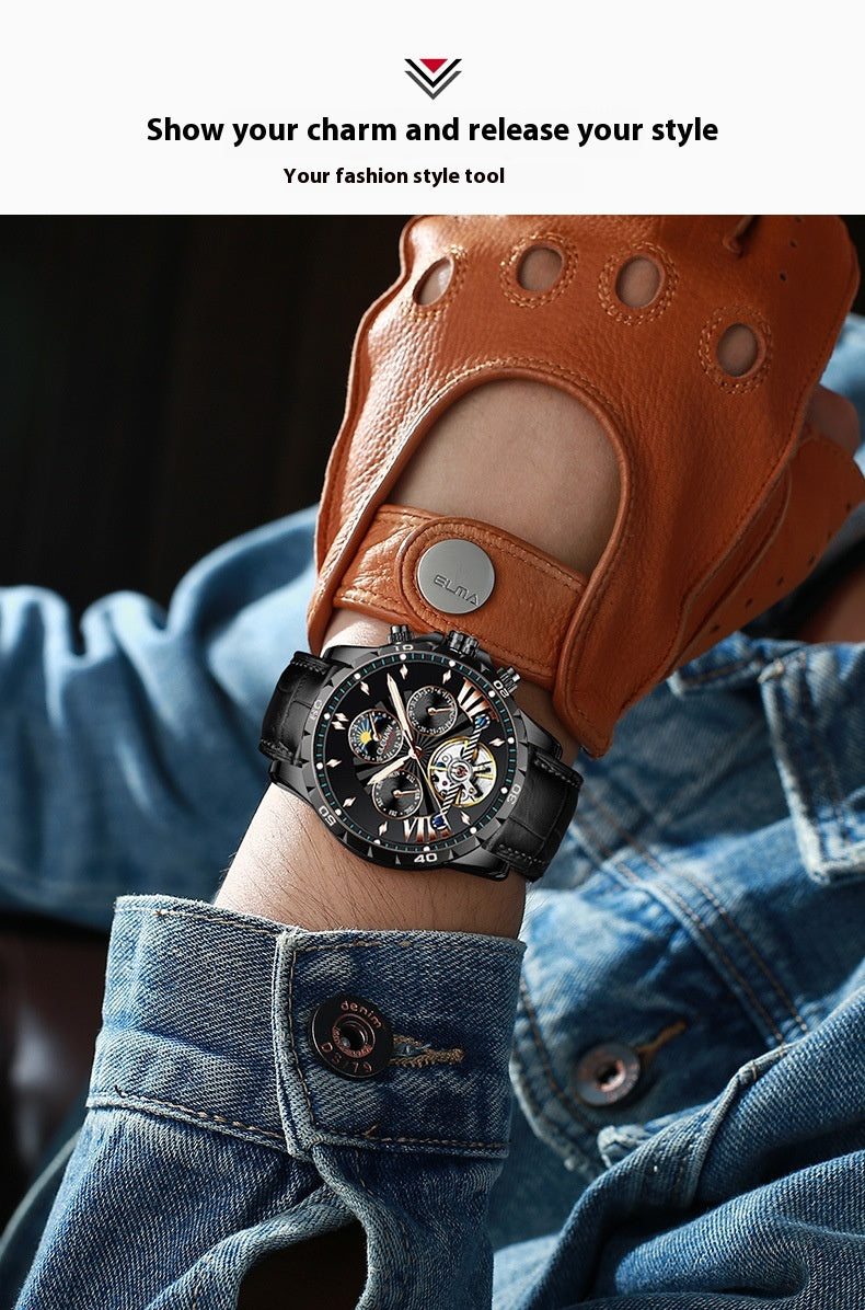 Men's Fashion Hollowed-out Watch Automatic Mechanical Watch