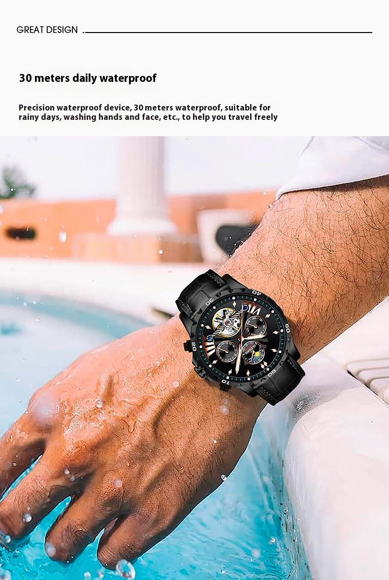 Men's Fashion Hollowed-out Watch Automatic Mechanical Watch