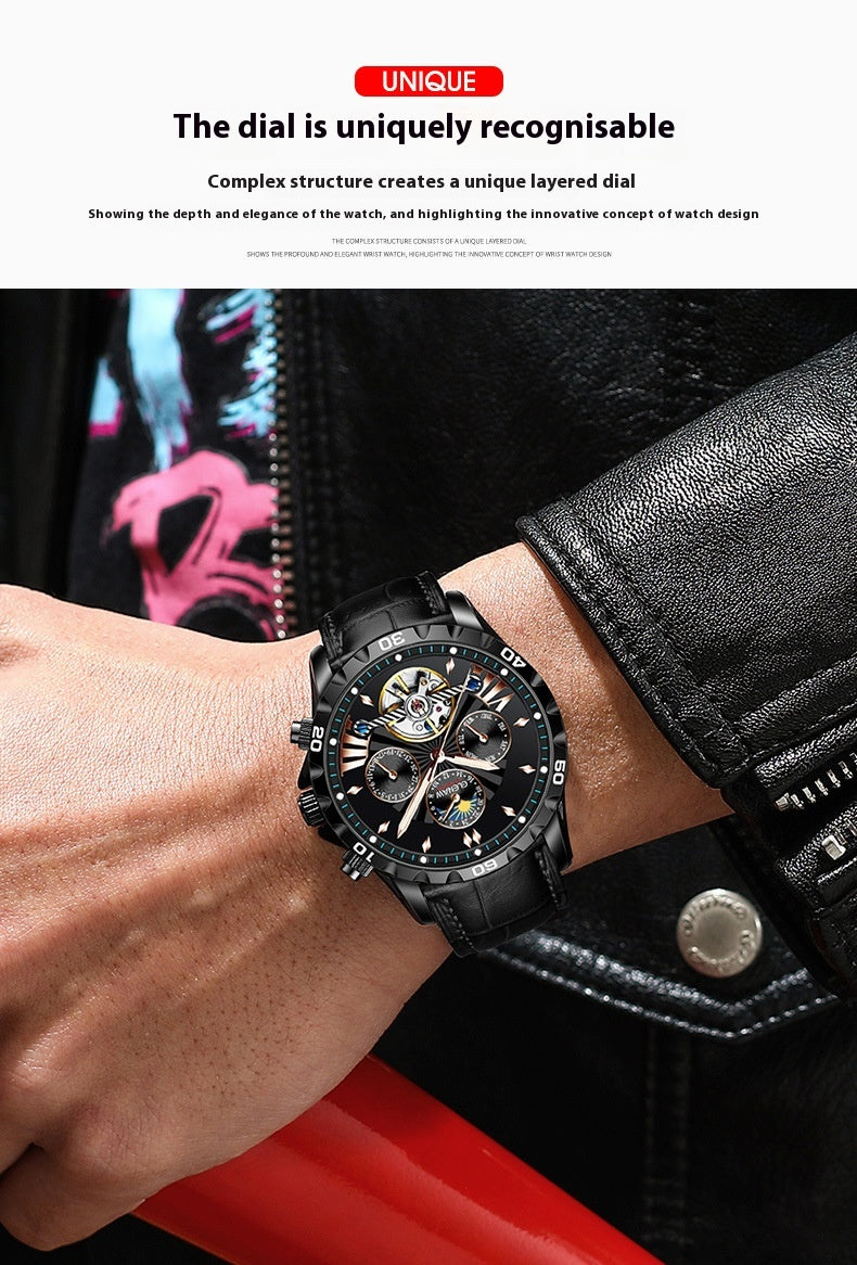 Men's Fashion Hollowed-out Watch Automatic Mechanical Watch