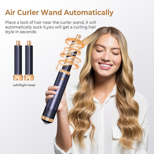 UKLISS 5-in-1 Hot Air Brush & Detachable Curler | Wet & Dry Hair Styler