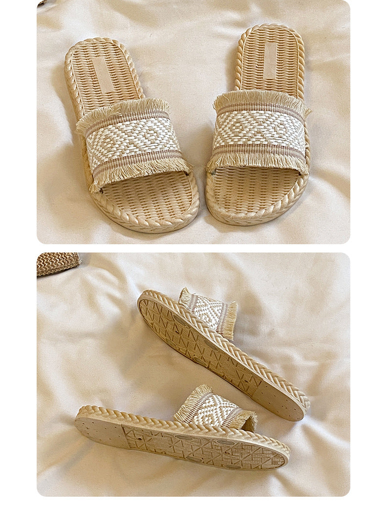 Ethnic Woven Slide Sandals
