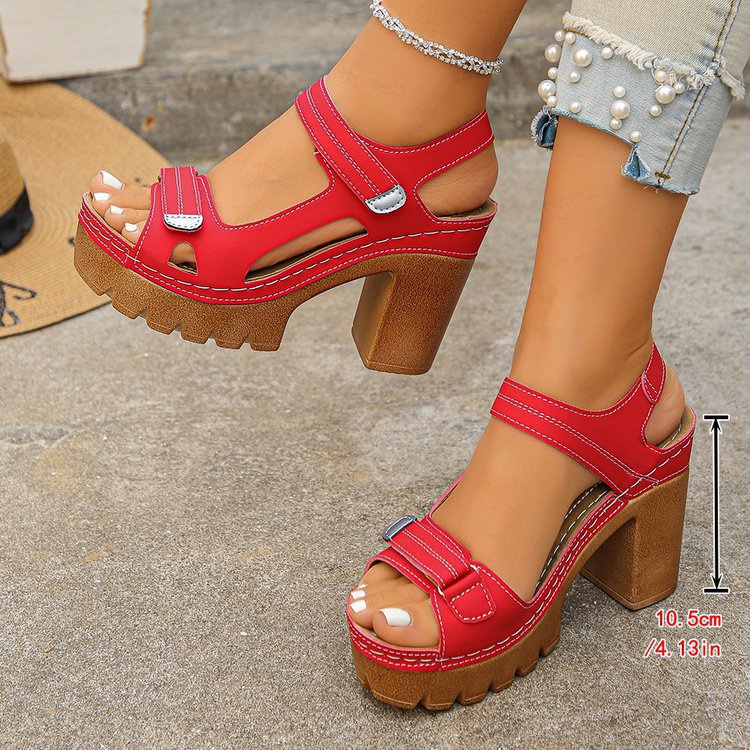 Thick Sole Straight Strap Sandals