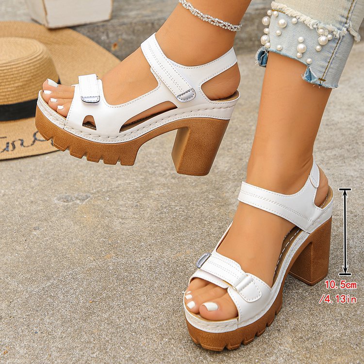 Thick Sole Straight Strap Sandals