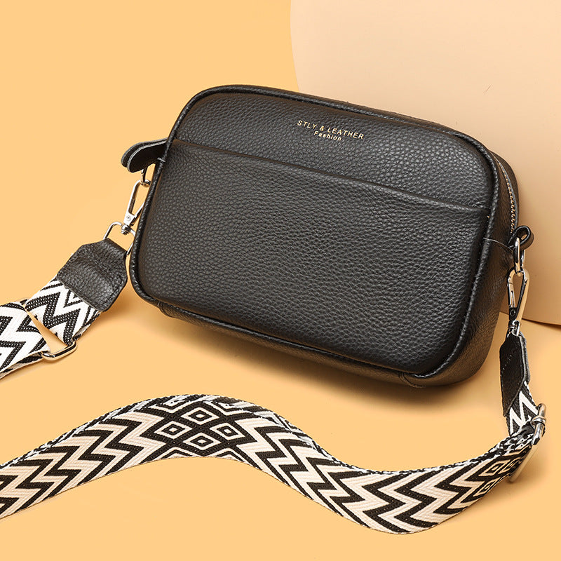 Rhombus Crossbody Bag — Wide Strap Small Square Bag
