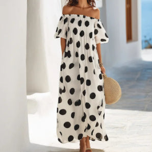 Women's Elegant Polyester Midi Dress