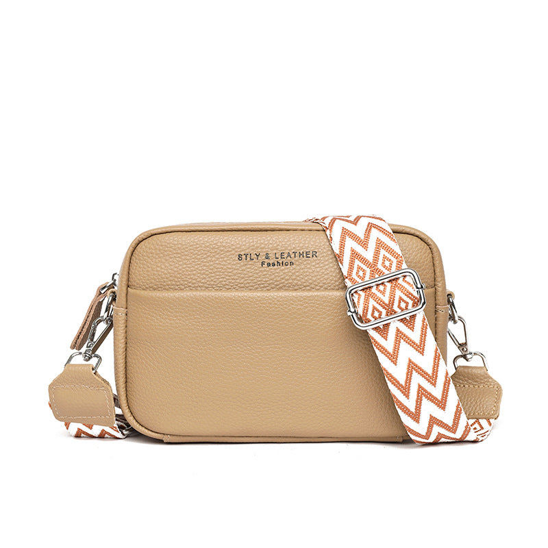 Rhombus Crossbody Bag — Wide Strap Small Square Bag