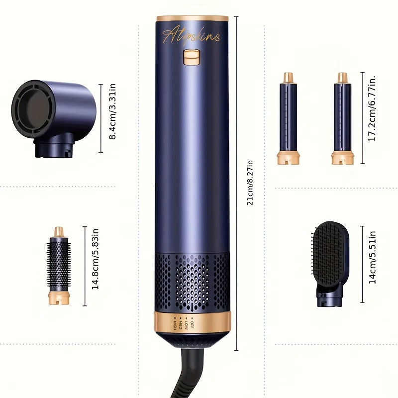 UKLISS 5-in-1 Hot Air Brush & Detachable Curler | Wet & Dry Hair Styler