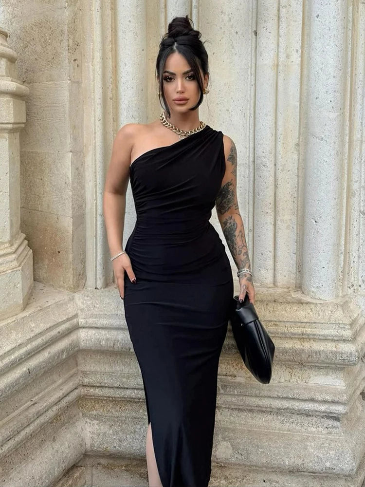 Summer Women's Maxi Dress – Sexy Sleeveless Backless Split Club Dress