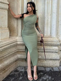 Summer Women's Maxi Dress – Sexy Sleeveless Backless Split Club Dress