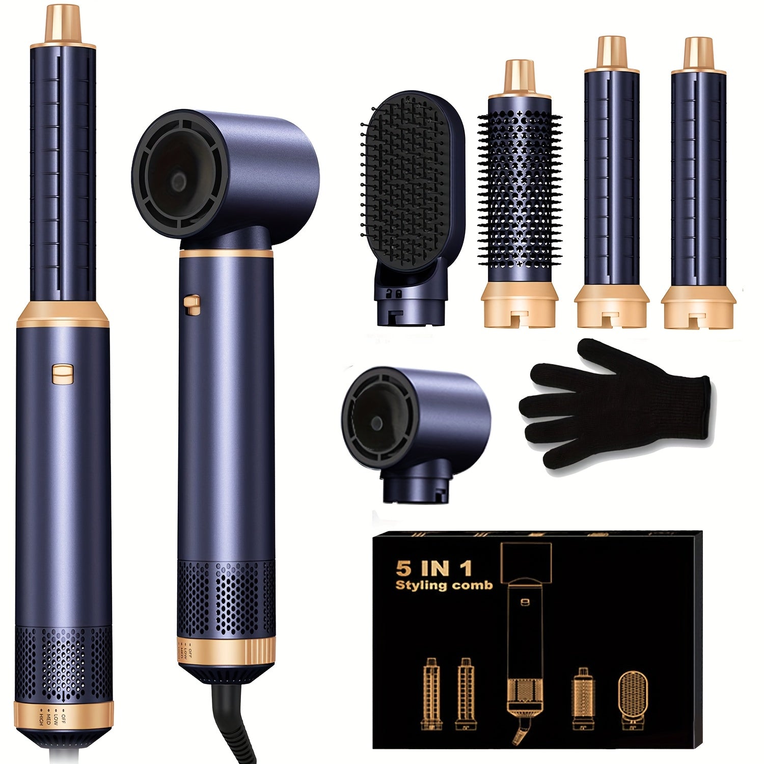 UKLISS 5-in-1 Hot Air Brush & Detachable Curler | Wet & Dry Hair Styler