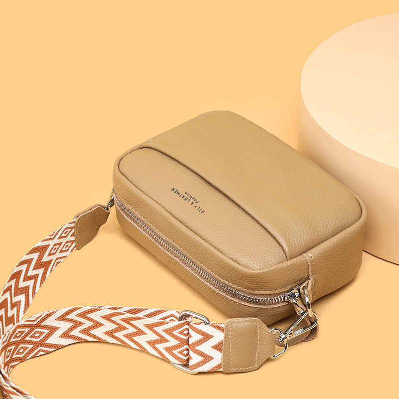 Rhombus Crossbody Bag — Wide Strap Small Square Bag
