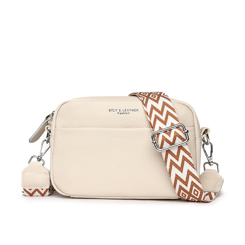 Rhombus Crossbody Bag — Wide Strap Small Square Bag