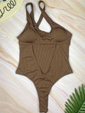 One-Shoulder Knit Swimsuit Dress